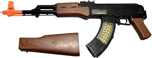 Miniatura 8 de LilPals' Rifle de ametralladora de juguete AK-47 de 27 pulgadas, con luz deslumbrante, sonido increíble y acción única