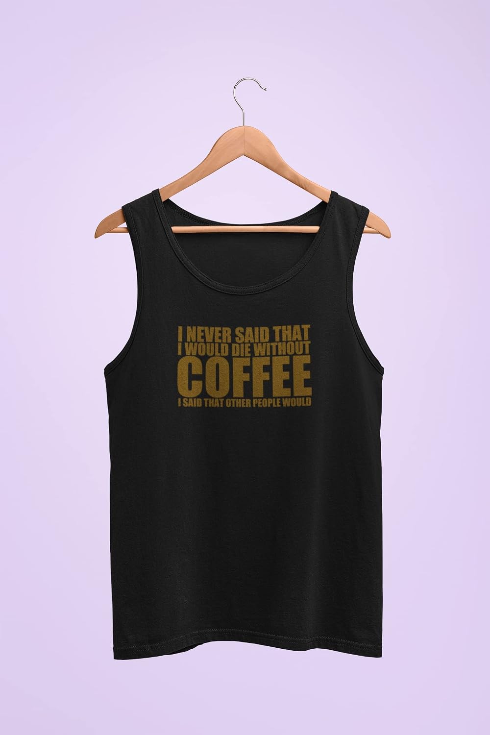 Old Glory Die Without Coffee Funny Black Juniors Soft Tank Top - X-Large