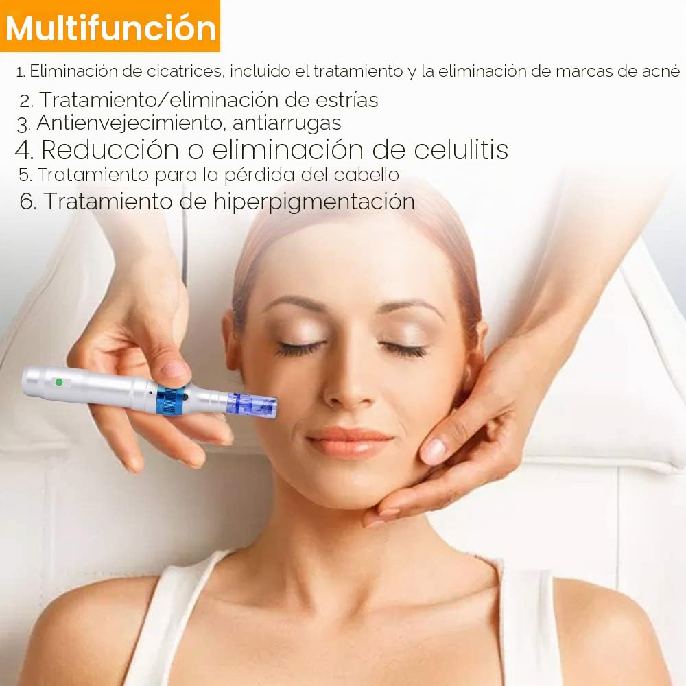 Ultima A6 pen con certificación CE, Yofuly Derma Pen Micron-eedle eléctrico Derma Pen con 2pcs 12PIN Cartuchos Agujas Arruga Cicatriz Pérdida de cabello Tratar 0.25-2.5mm Ajustable