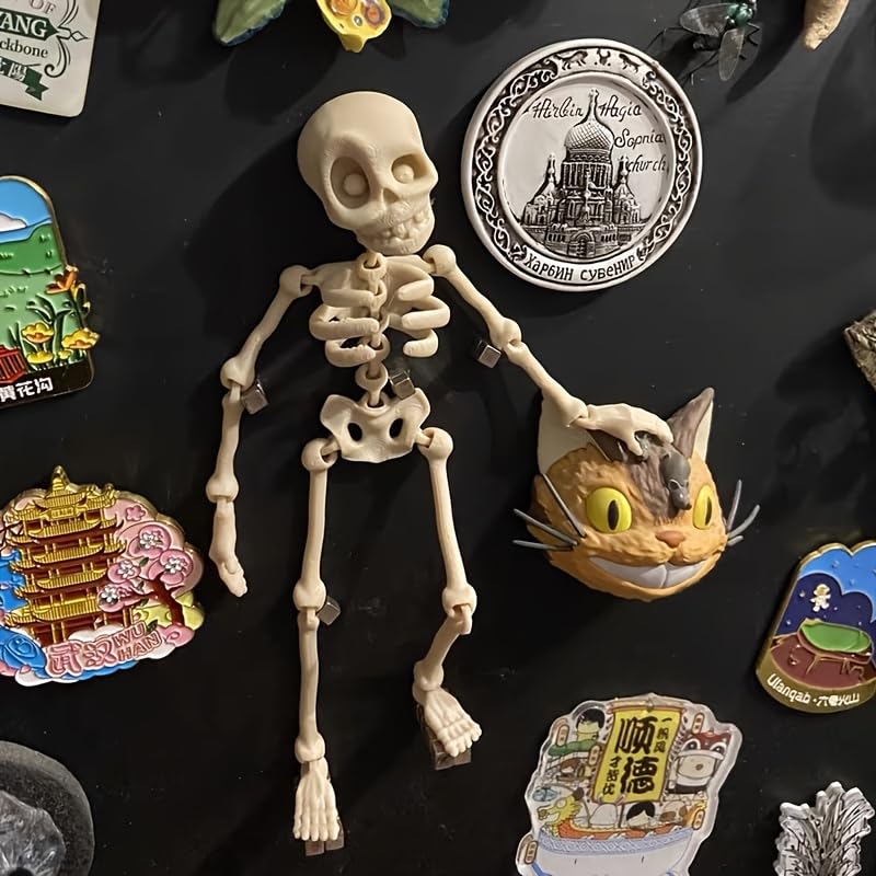 Imán esqueleto articulado 3D estilo vintage miniatura 4