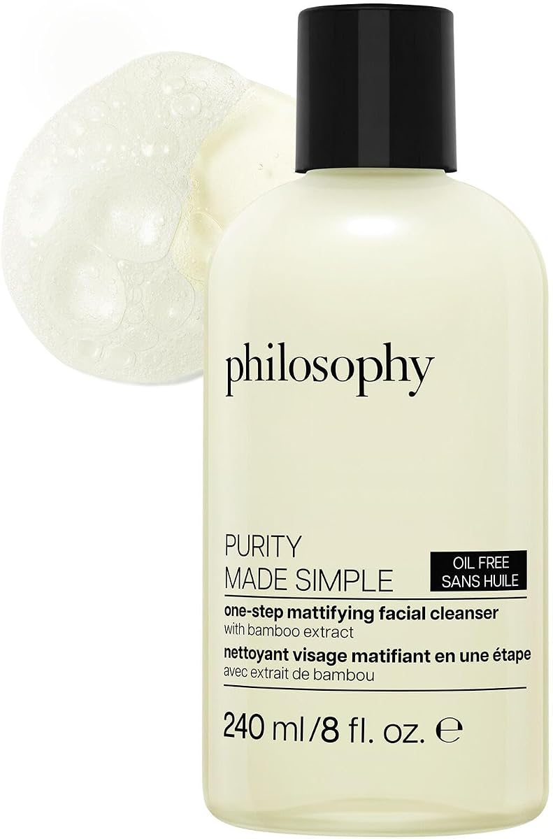 philosophy purity made simple one-step mattifying facial cleanser - with bamboo extract - oil-free formula gently removes makeup & dirt, leaving skin with a healthy, matte appearance - 8 fl oz