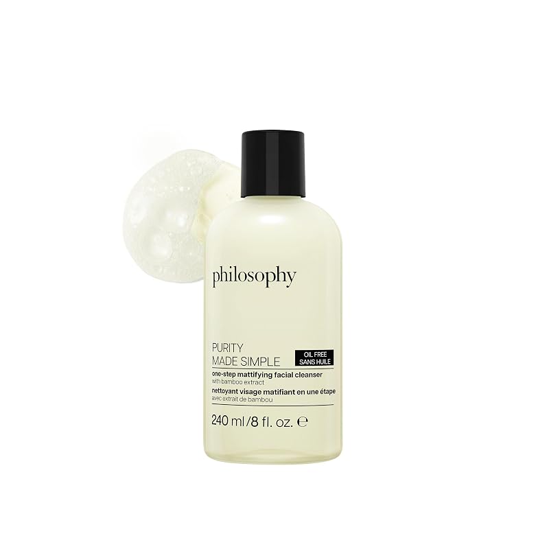 philosophy Purity Made Simple limpador facial matificante com extrato de bambu, fórmula sem óleo, 240 mL