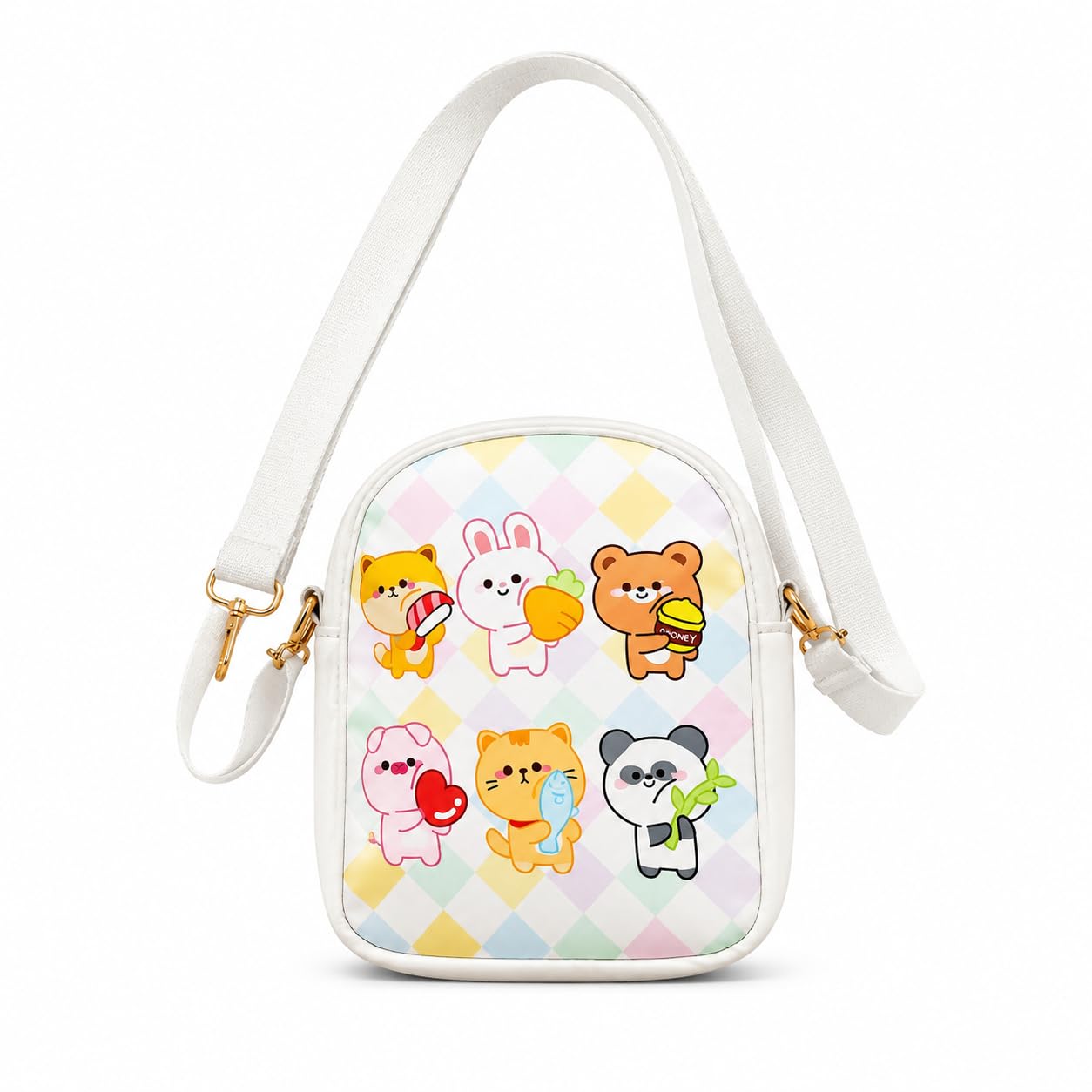 Mini Cartoon Animal Crossbody Bag for Kids – White Cartoon Shoulder Bag with Adjustable Strap, Cute Handbag, Wallet Purse & Coin Pouch – Birthday Gift & Party Favor-image-5
