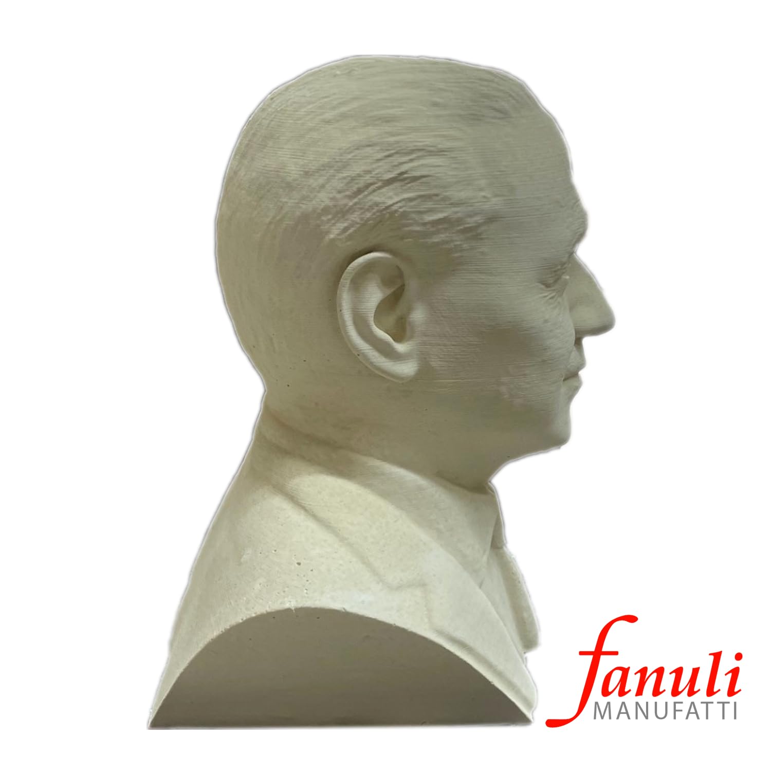 Busto di Silvio Berlusconi Altezza 30 cm Grande in cemento bianco e polvere di marmo, Per Interno o Esterno