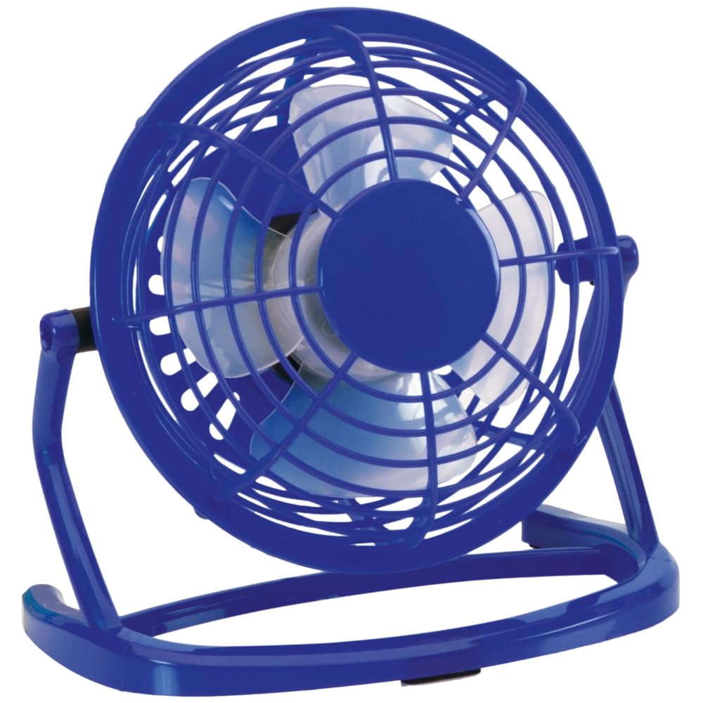 eBuyGB Mini USB Desk Fan, Small Quiet Personal Cooler, USB Powered Portable Table Fan (Blue)