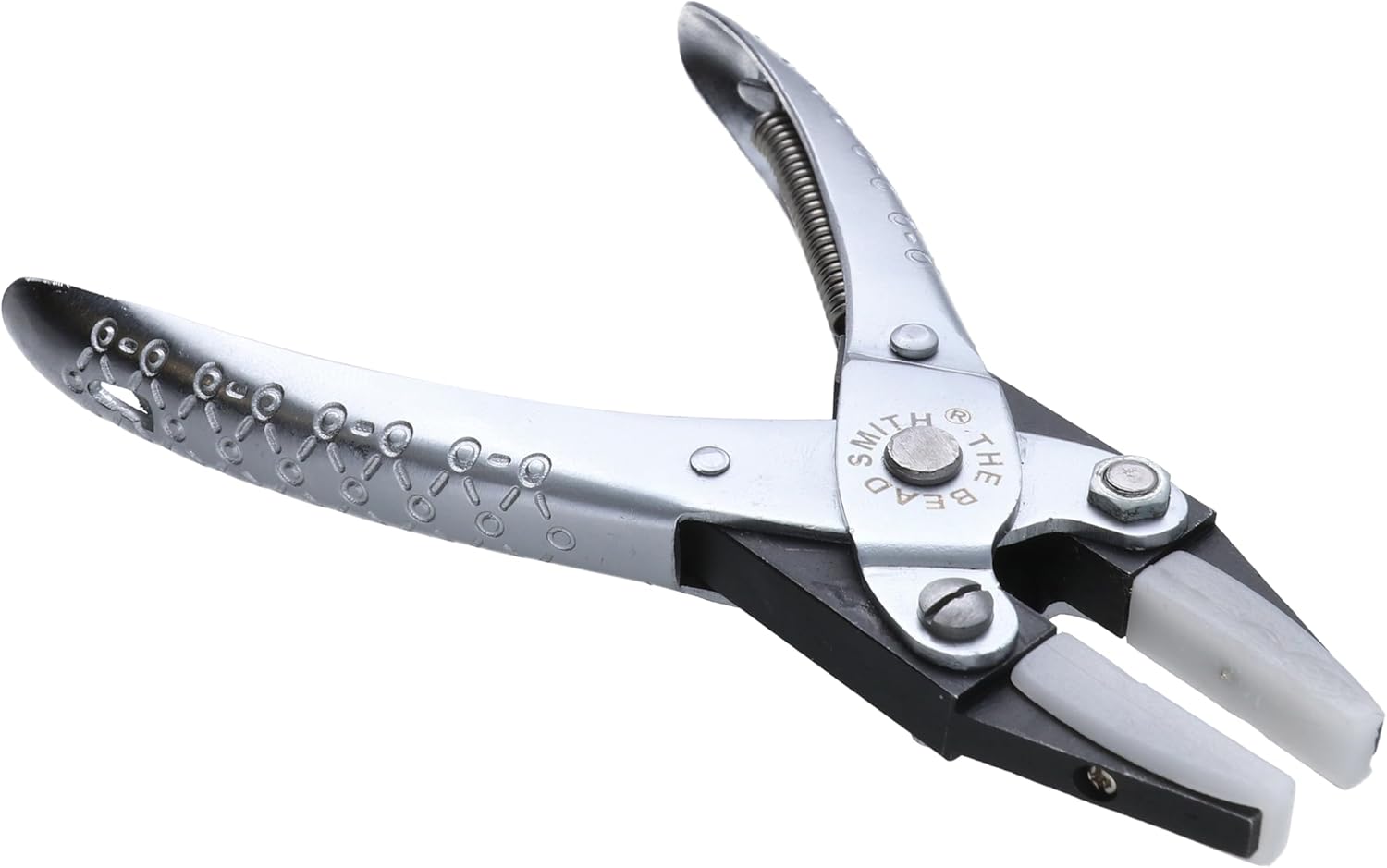 The Beadsmith Parallel Pliers – Double Nylon Flat Nose Jaws – Uniform Pressure to Provide a Consistent Grip – Textured Metal Handles – Replacement Jaws Included – Steel Tool for Jewelry Making