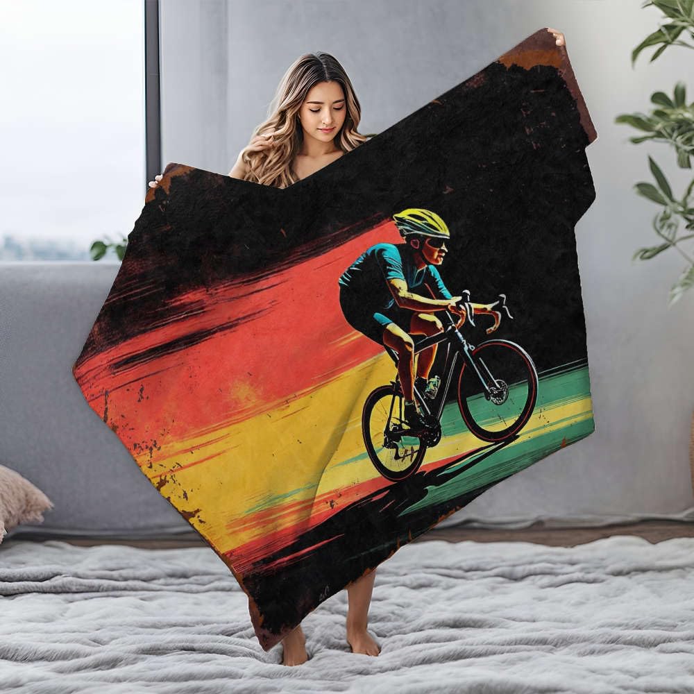 Couverture en flanelle motif cavalier pour vos soirées cocooning au salon