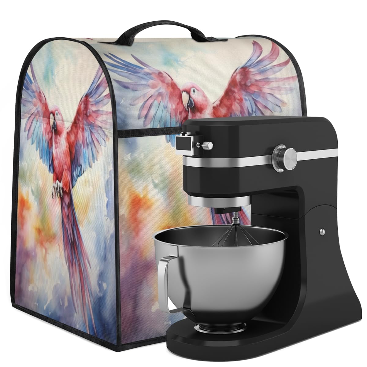 Coffee Maker Cover Watercolor Parrot Printing Kitchen Appliance Covers Small Appliance Covers Blender Cover Juicer Cover Dust Covers for Kitchen Appliances with Top Handle and Pockets,Washable,C700