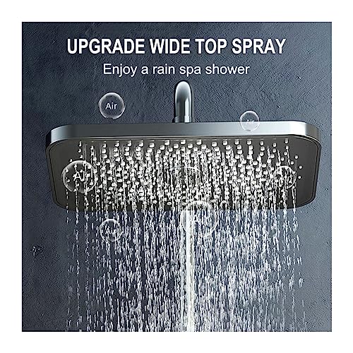 Bouton de piano carré et finitions haut de gamme pour douche noire