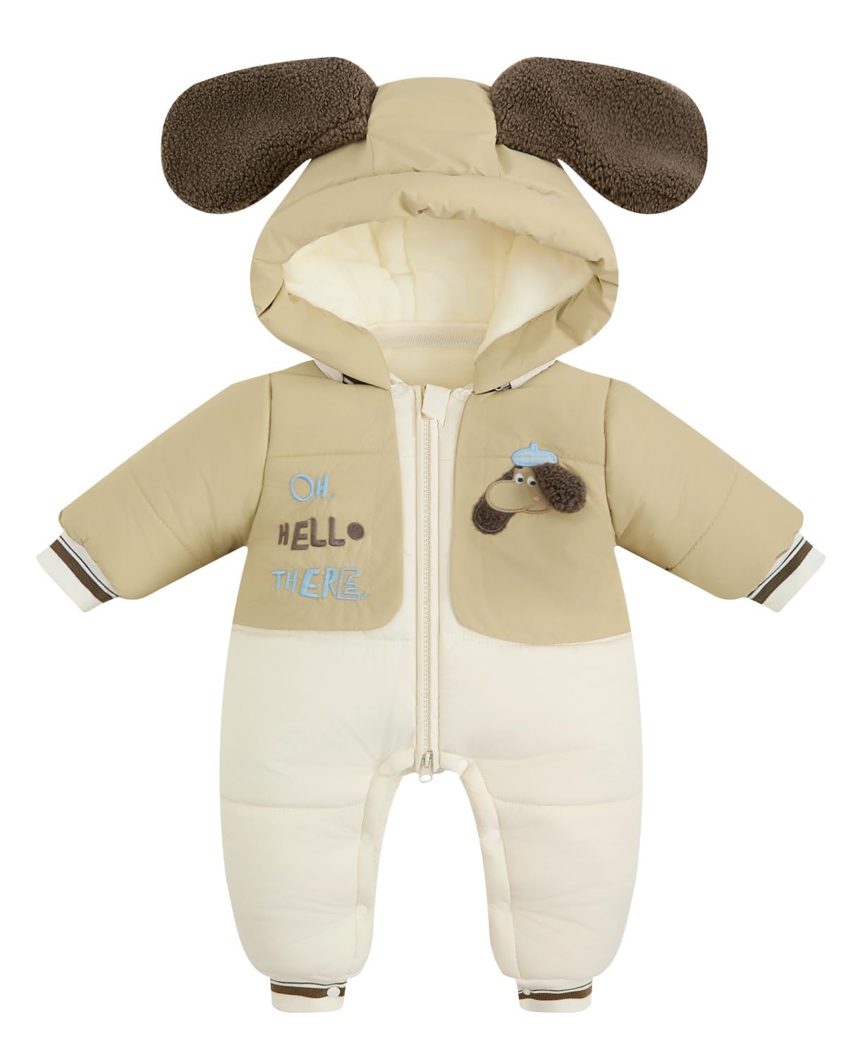 JiAmy Mono Nieve para Bebé Invierno, Buzo Mameluco Traje de Nieve Invierno con Capucha Conjunto de Ropa 6-18 Meses