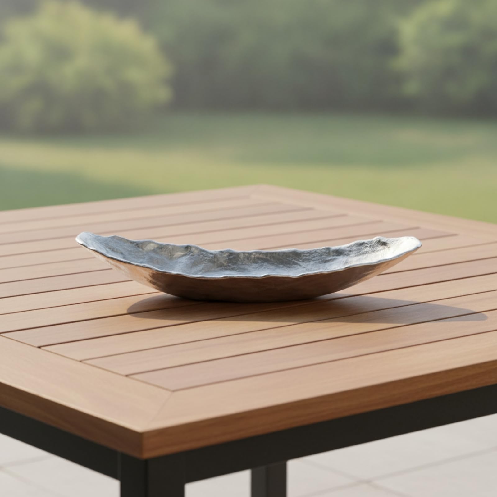 MagiDeal Plat Présentoir en Aluminium avec Extrémités Relevées pour Servir Olives et Lors Réceptions sur Table Centrale, Petit 53x14.5x10cm