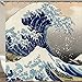 N / A Duschvorhang im japanischen Stil Kanagawa Big Wave Wellenmuster Duschvorhang Wasserdichter Duschvorhang im Badezimmer A4 90x180cm