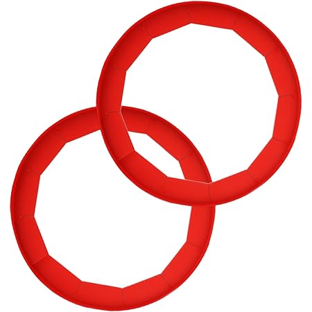 Antenda Adjustable Pie Crust Shield Silicone Pie Protectors Adjustable Bake Crust Protector Pie Crust Protector Cover Kitchen Tool for Baking Pie Pizza, Fit 8-11.4 Inch Pies (2 PCS (Red))