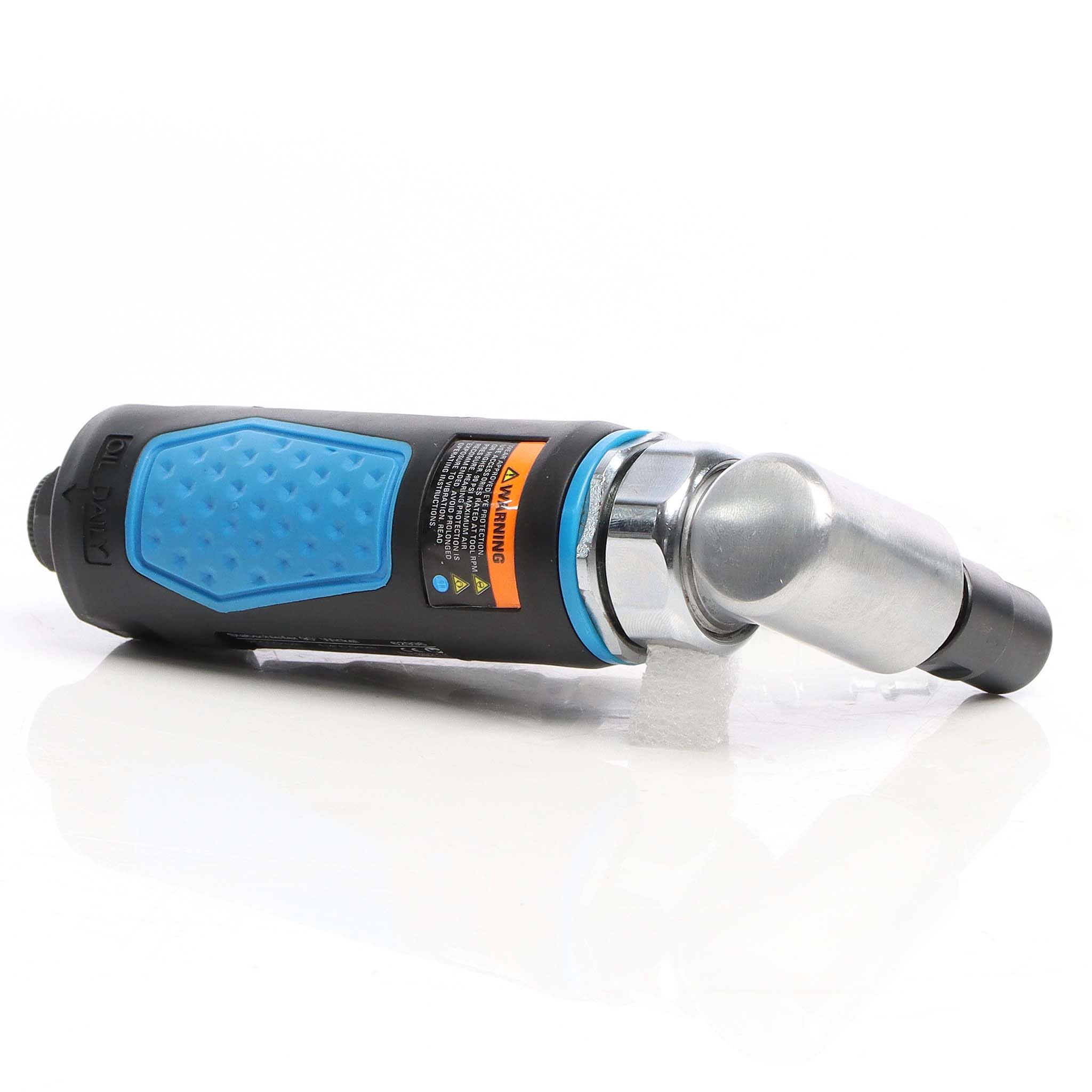 Wiltec Meuleuse droite Coudée 90° Pneumatique - 154 x 78 mm - 20 000 tr/min - Raccord 6,35 mm - Consommation air 99 l/min - Ponceuse Rectifieuse Affûteuse Air comprimé Multifonctions