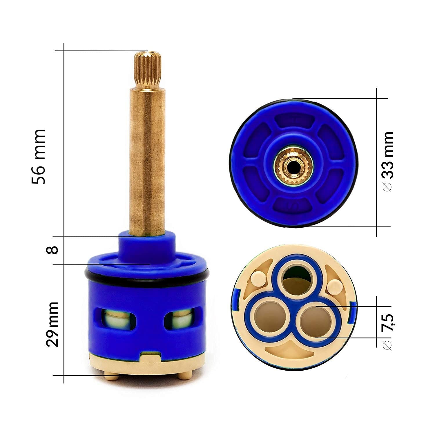 3-weg doucheklep flow omvormer cartridge, compatibel met VS-1205 kraan 3-weg doucheklep flow omvormer cartridge, compatibel met VS-1205 kraan