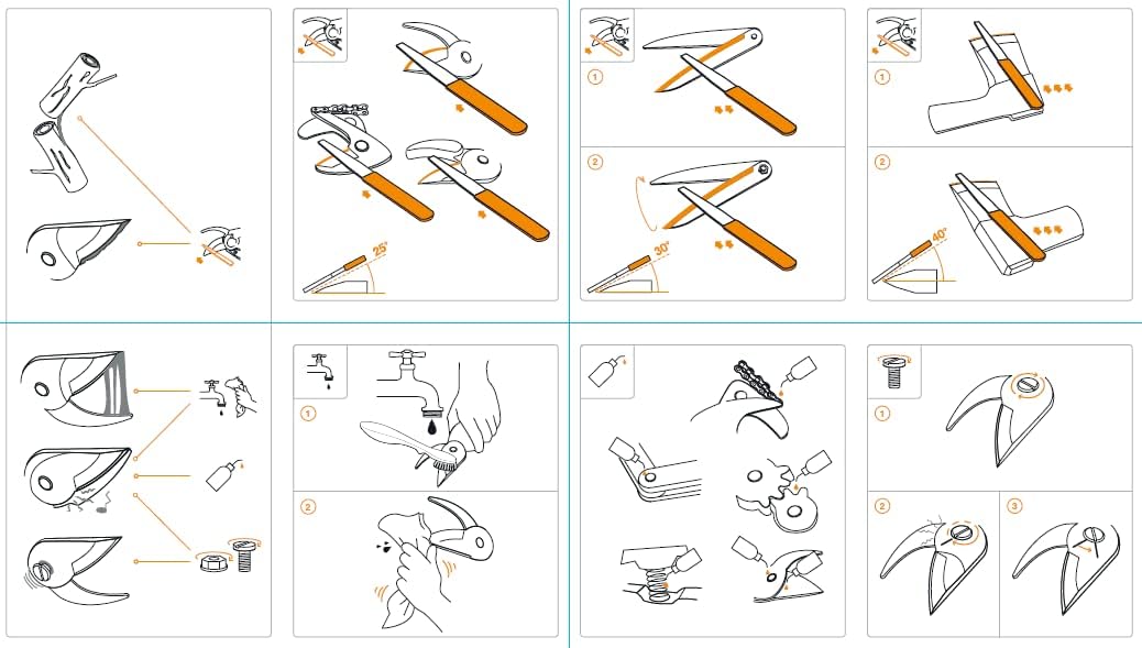Fiskars Maintenance Kit, For Garden Cutting Tools, with Diamond File, Oil and Care Instructions, 1001640, Standard, 11 x 7 x 3 cm