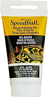 Speedball 3450 Oil-Based Block Printing Ink For Professional, Permanent Prints AP Certified 1.25 FL OZ, Black