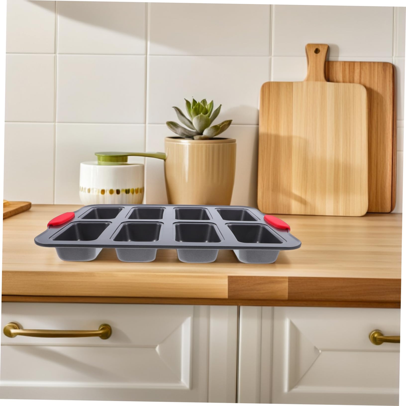 Molde Rectangular de Acero Inoxidable de 8 Cavidades para Pasteles