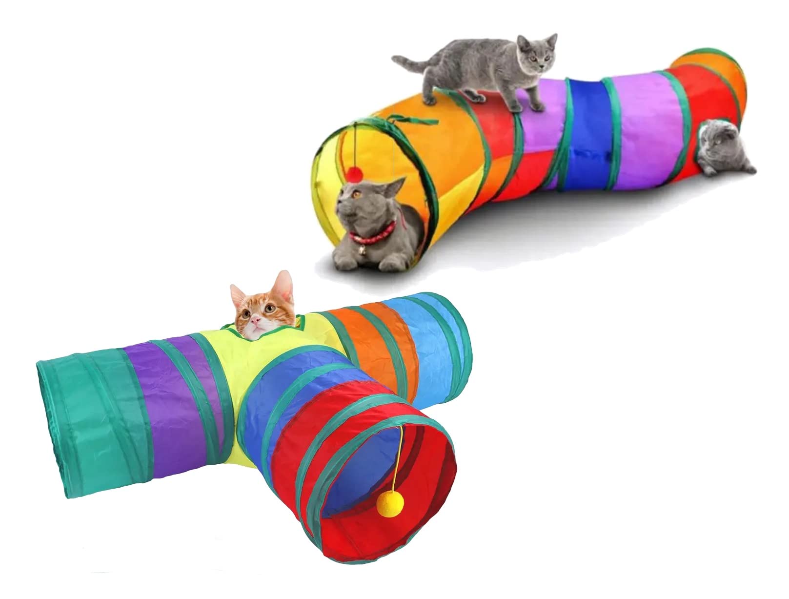 24x7 eMall Cat Tunnel Combo 3 Way and 2 Way Tunnel Cat Toy Indoor/Outdoor Kitty/Puppy Puzzle/Exercise/Hiding Training Toy Pet Tube Collapsible Play Toy (B0C5XCHMQL) Amazon Price History, Amazon Price Tracker