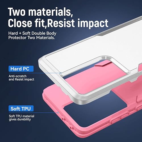 Miniatura 6 de Funda para Samsung Galaxy S21 Ultra (no para S21 Plus y S21), resistente a prueba de golpes, de grado militar, soporte de carga inalámbrica para