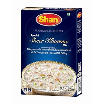 Shan Special Sheer Khurma Traditional Dessert Mix 4.29 oz 150g - Powder for Vermicelli, Nuts, Raisin and Milk Pudding - Suitable for Vegetarians - Airtight Bag in a Box