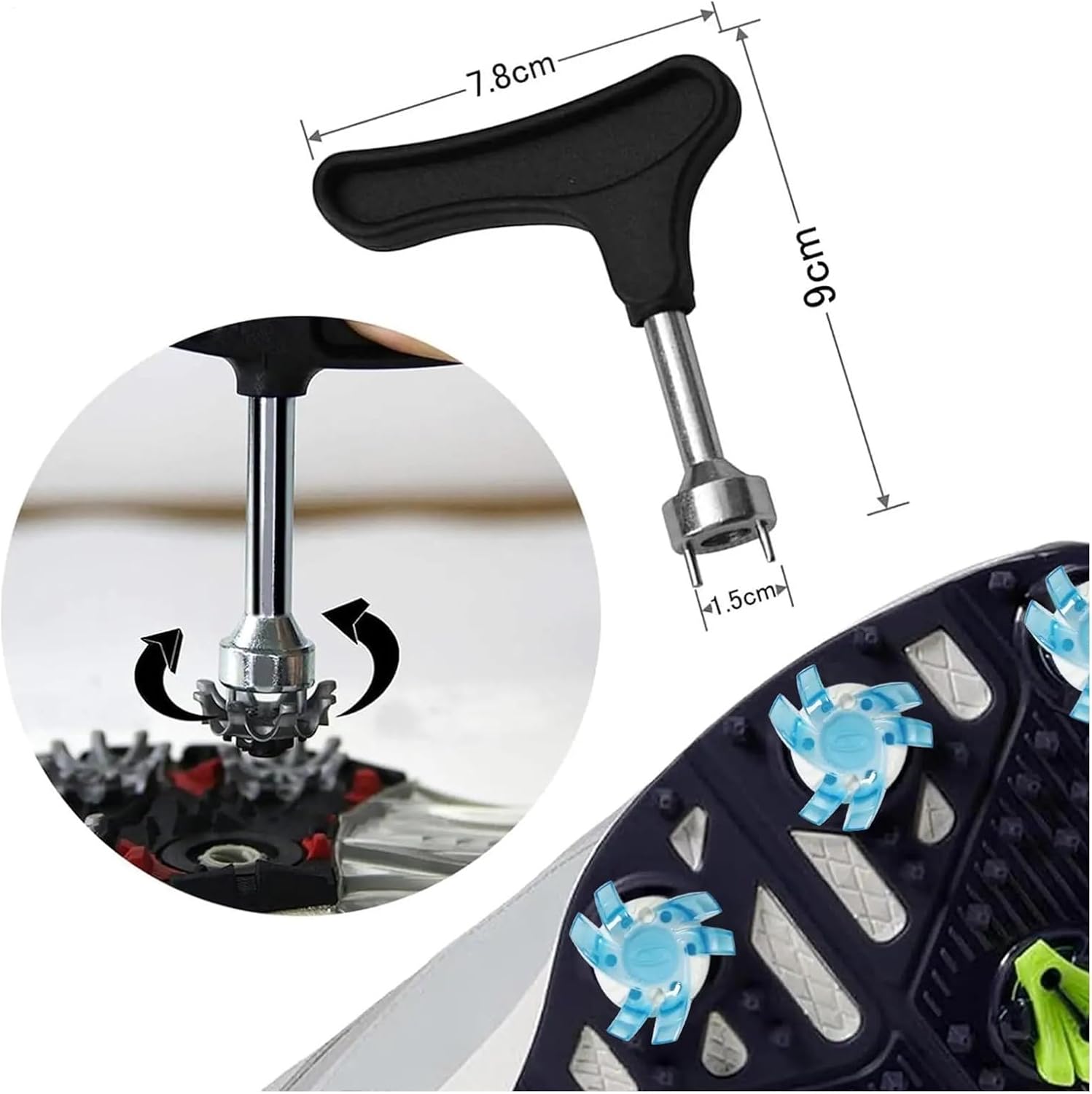 Golf Shoe Spikes 30pc Golf Shoe Spikes Anti Slip Golf Shoe Cleat Stinger Screw Compatible with Soft Spikes & Most Golf Shoes