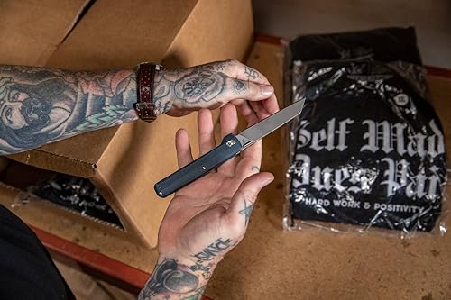 Vista 13 de Gerber Gear Pledge Pocket Knife with Pocket Clip - 3.7" Full Panel Plain Edge Blade Folding Knife - EDC Gear and Equipment Azul (Urban)