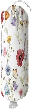 Plastic Bag Holder Wall Mount Grocery Bag Holder for Plastic Bag Plastic Bags Organizer for Kitchen,Cute Cat Home Kitchen Decor Gifts for WomenFlower