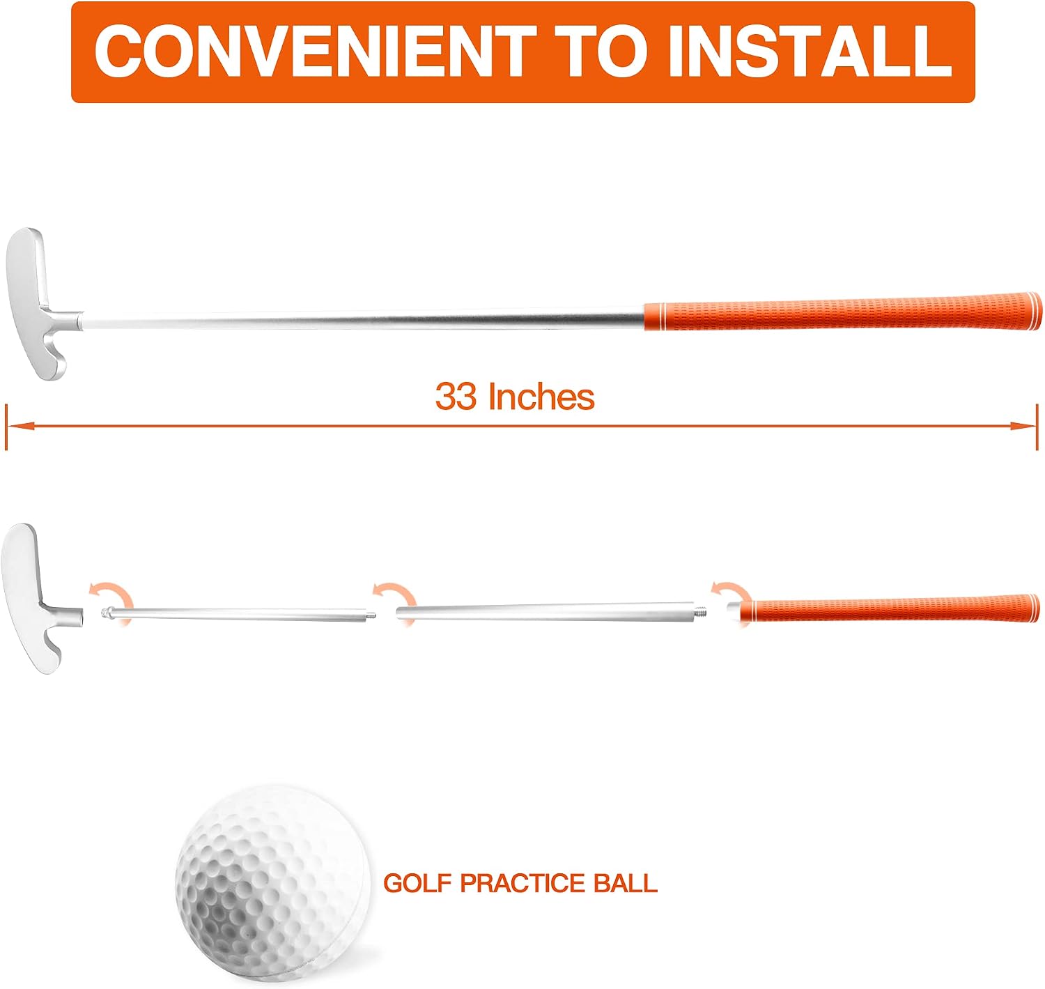 Golf Putter - Golf Putters for Men Right Handed Golfers or Left Handed Golf Putter for Kids and Womens Mini Golf Clubs Set - 33" Two-Way putters with 2 Golf Practice Ball