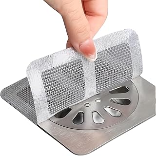 Generic 20PCS Pack,4"" X 4"" Disposable Shower Drain Cover Hair Catcher Shower Drain Mesh Stickers, Bathroom, Laundry, Bathtub, Kitchen, Sink, for Human and pet Hair (20 PCS), White