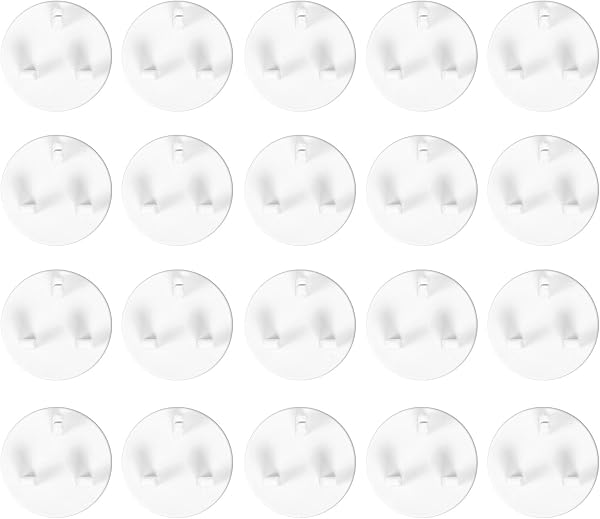 Norjews 20 Pack Plug Socket Covers UK, Child Safety Plug Socket Sovers Baby UK, Socket Protectors for Sockets UK - White - 2