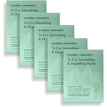 Wrinkles Schminkles Eye Smoothing & Depuffing Masks - Collagen Depuffing Mask for Smooth Wrinkles, Reduce Puffy Under Eyes, Hydrate Dark Circles - 100% Biodegradable 5 Pairs