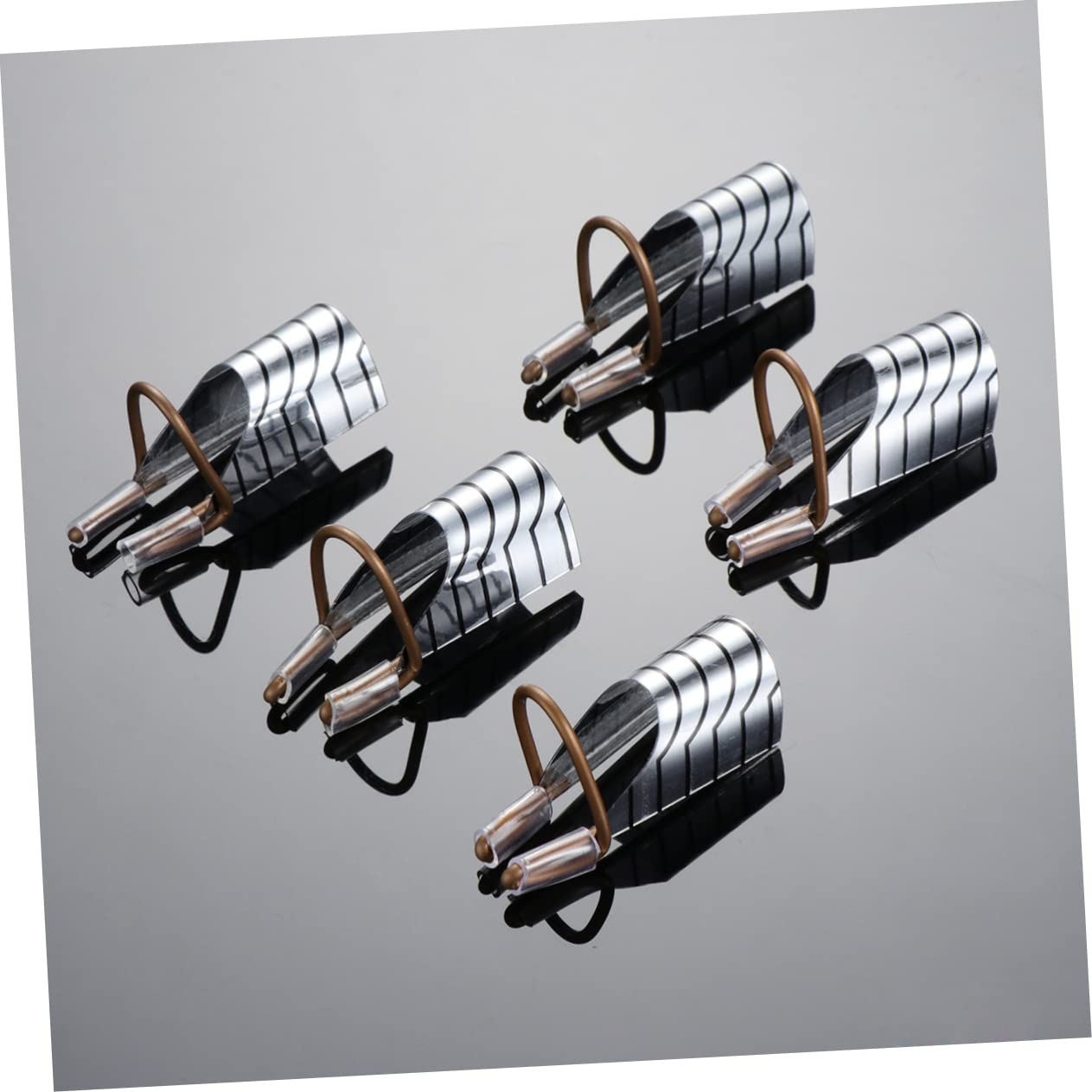 Crystal Nail Art Aluminum Forms 5pcs Reusable Foil Nail Forms for Professional Manicure