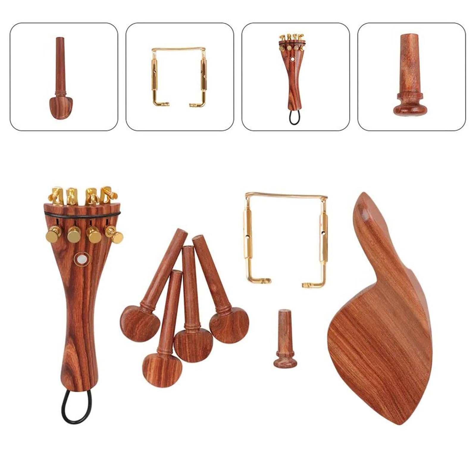 Corde di violino Riparazione del violino Cordiera in legno di giuggiola Parti pratiche e resistenti