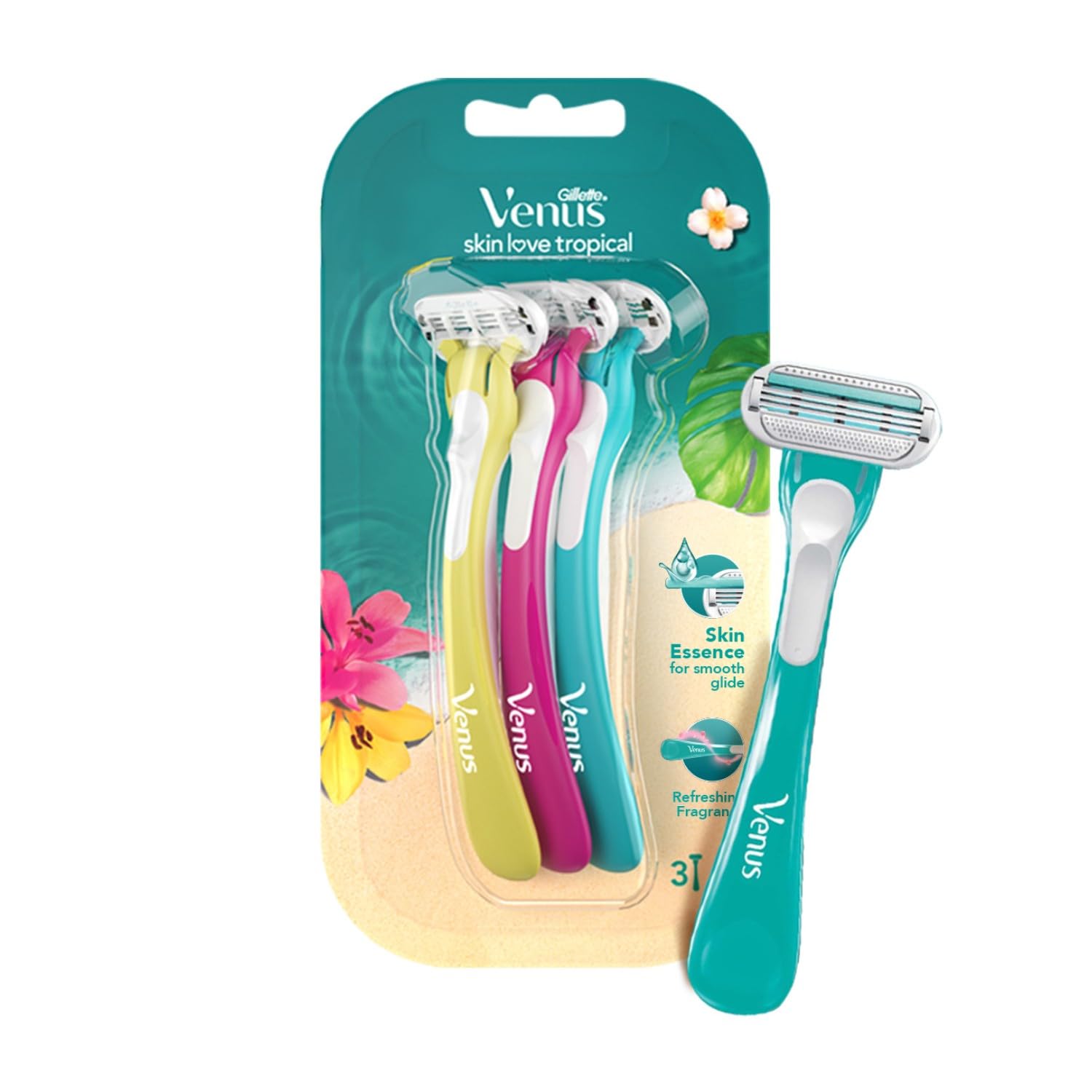 Gillette Venus Women's Venus Skin Love With Skin Essence Razor For Hair Removal - Green, Pack Of 3-picture-39