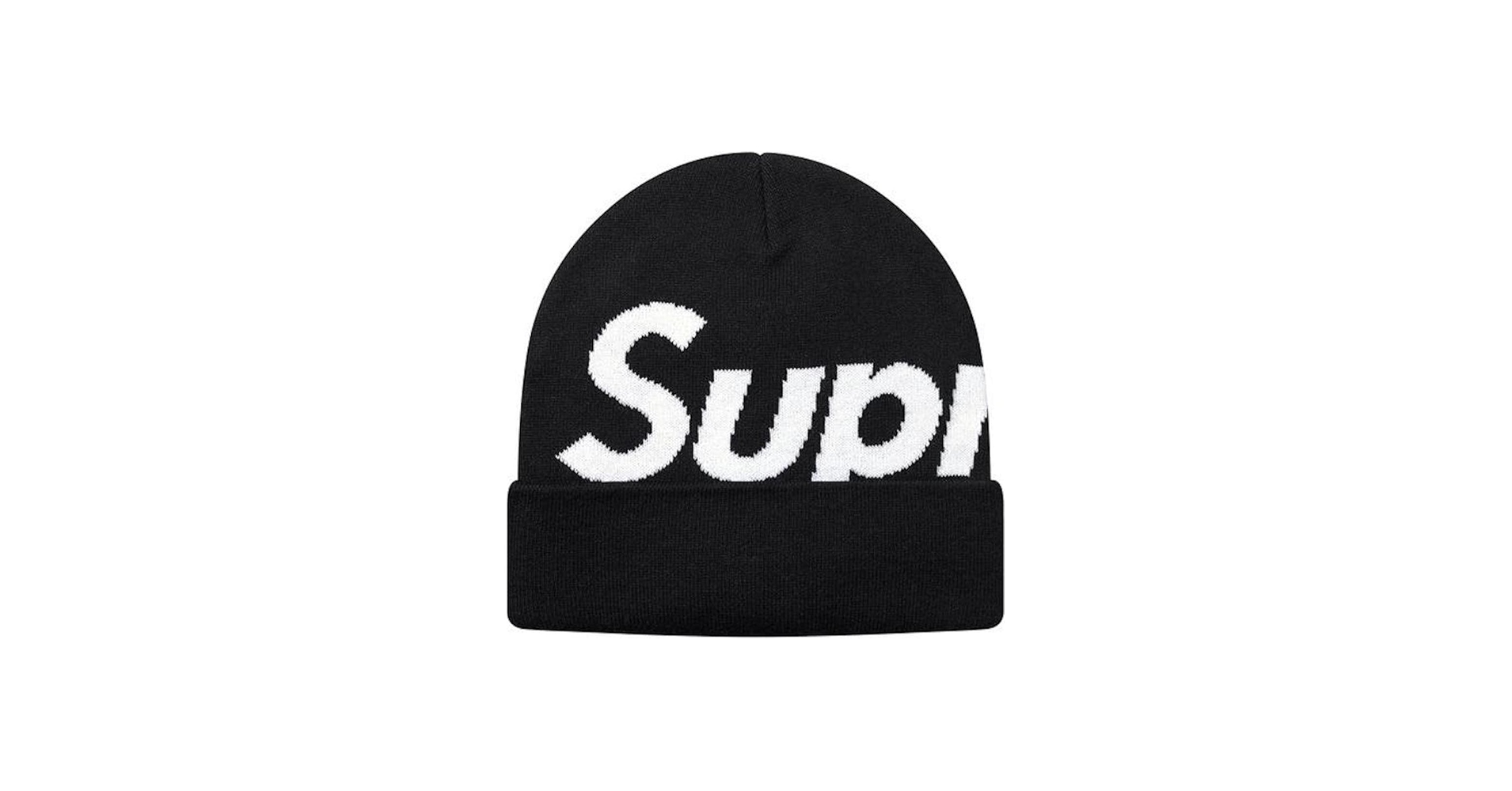 Supreme ブラック ニット帽　ボックスロゴ Supreme ボックスロゴブラック ニット帽 シュプリーム