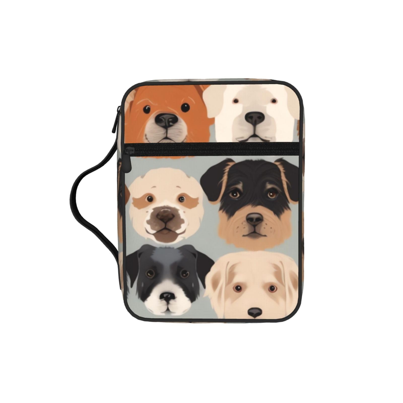 Dogs Face Pattern Bible Cover Case Waterproof Bible Bag With Handle Organizer Storage Book Cover For Bible Study