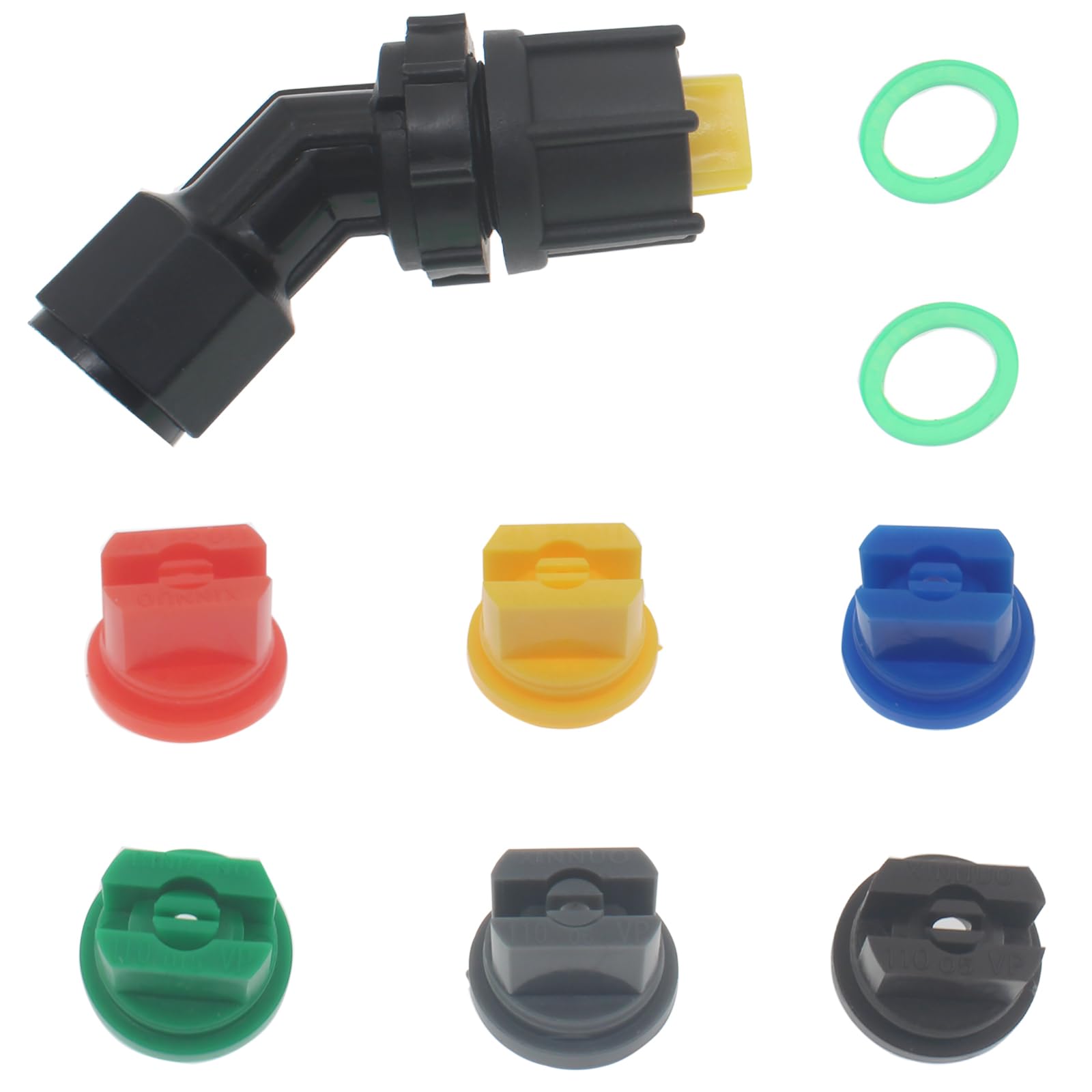 1set Spray Nozzle Tip Set 110 °Fan Shaped Nozzle Plastic Flat Fan Spray Tip 0.15-0.6mm Pore for Knapsack Sprayer Garden spray Agricultural Greenhouse Spray Equipment