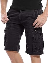 Kuson Hommes Shorts Bermudas Cargo Outdoor Coton Casual Lâche avec Poche
