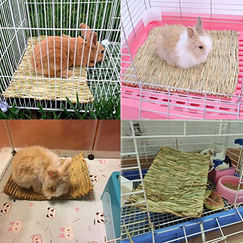 kathosn-8-PCS-Bunny-Grass-Mat-Natural-Woven-Pet-Bed-Nest-Mats-Rabbits-Chew-Toys-for-Hamsters-Parrot-Rabbits-Hedgehog-Guinea-Pig-Bunny-and-Other-Small-Animals