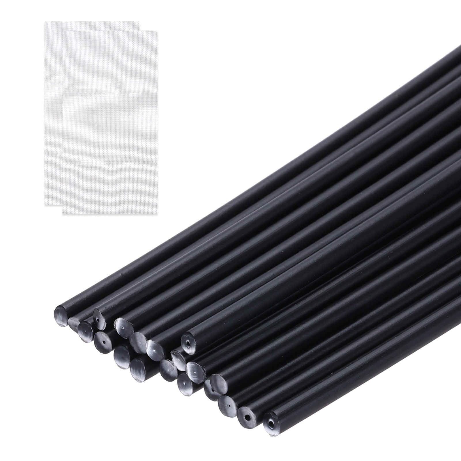 MECCANIXITY 10pcs Plastic Welding Rods, 8 Inch PP Welding Repair Strips Welder Rods with Reinforcing Mesh for Kayak Repair, Car Bumpers, Black