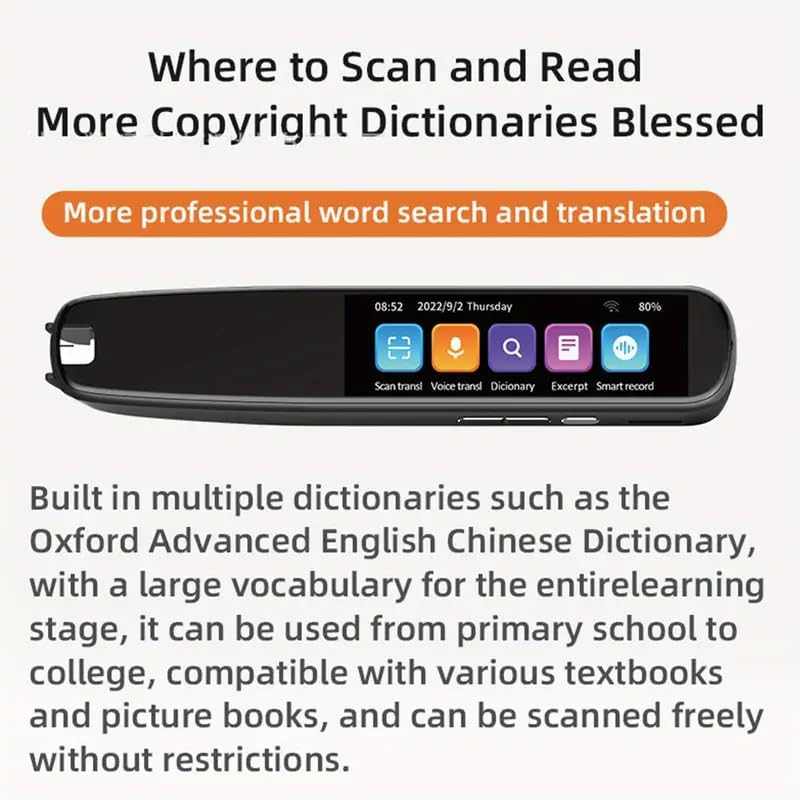 Upgraded Scan Reader Pen – 134 Language Translator, Offline Scanning, Voice Translation For Travel & Study