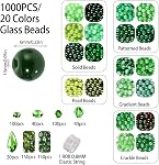 1600pcs Green Glass Beads for Bracelets 6mm Crystal Beads for Jewelry Making Beaded Plants Round Glass Beads with Faceted Bead Seed Beads for DIY Plant Making Crafts Earrings Necklace