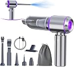 Wistism Sans fil 4-in-1 Aspirateur violet, haute puissance Mini Nettoyeur pour voiture, Maison, Bureau, Camping (20000PA, Moteur sans brosse, portatif)