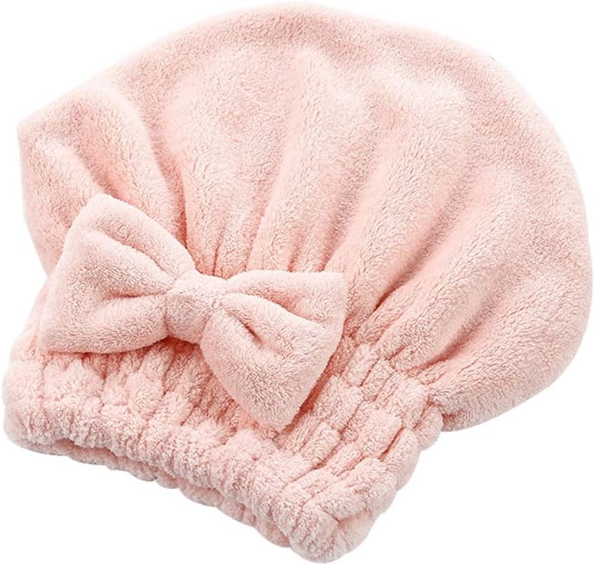 Thickened Cartoon Microfiber Hair Quick-Drying Cap Wrapped Towel Bow Shower Bath Sauna spa Set(Blue)