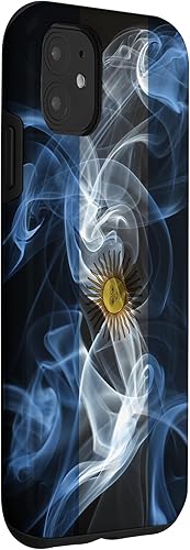 Vista 3 de iPhone 11 Smoky Argentina Flag - Funda de orgullo argentino estilo humo