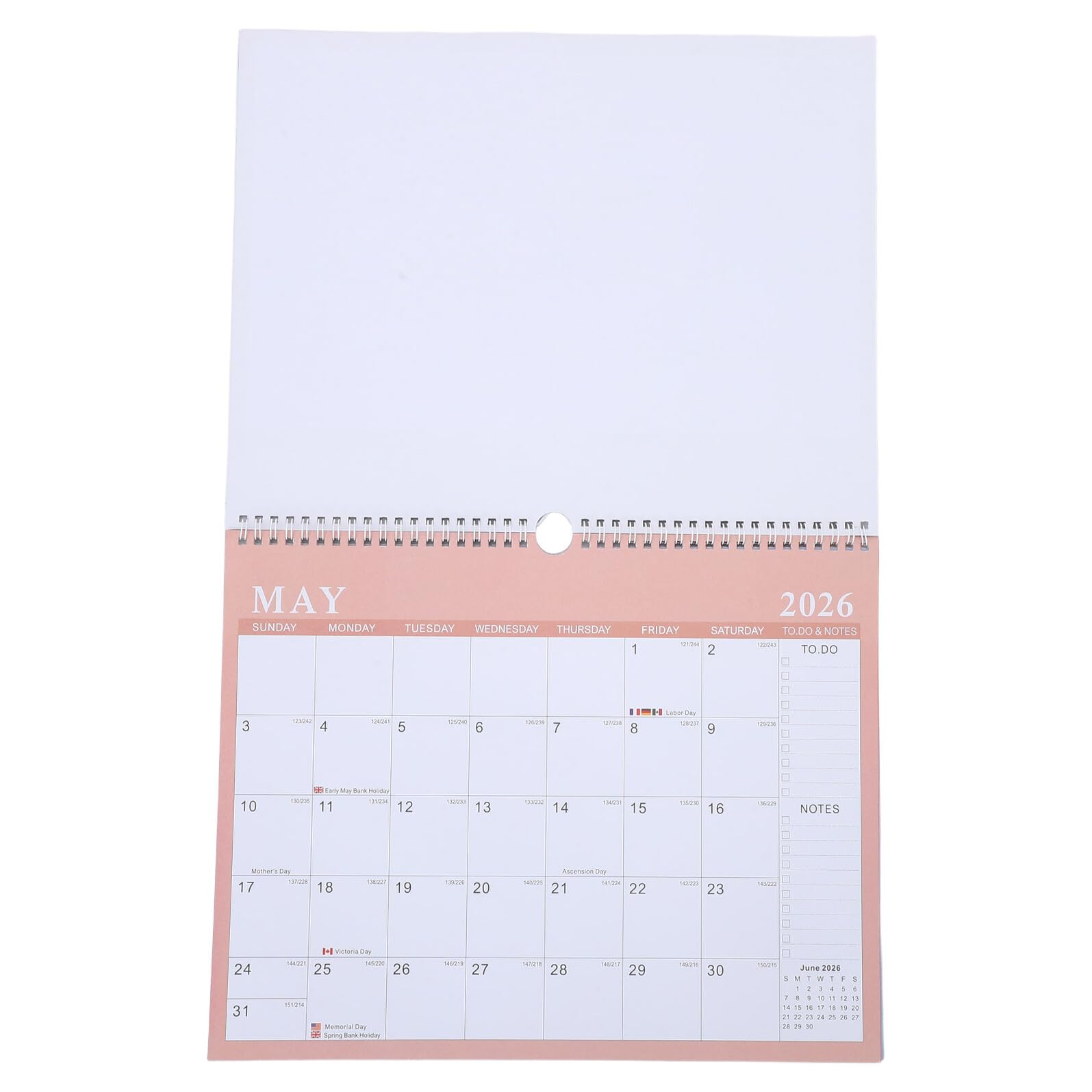 Wandkalender Großer Kalender Jahreskalender Monatsplaner Kalenderposter Hängekalender aus Festem Papier mit Feiertagen in Verschiedenen Ländern Organizer für Büro und Zuhause