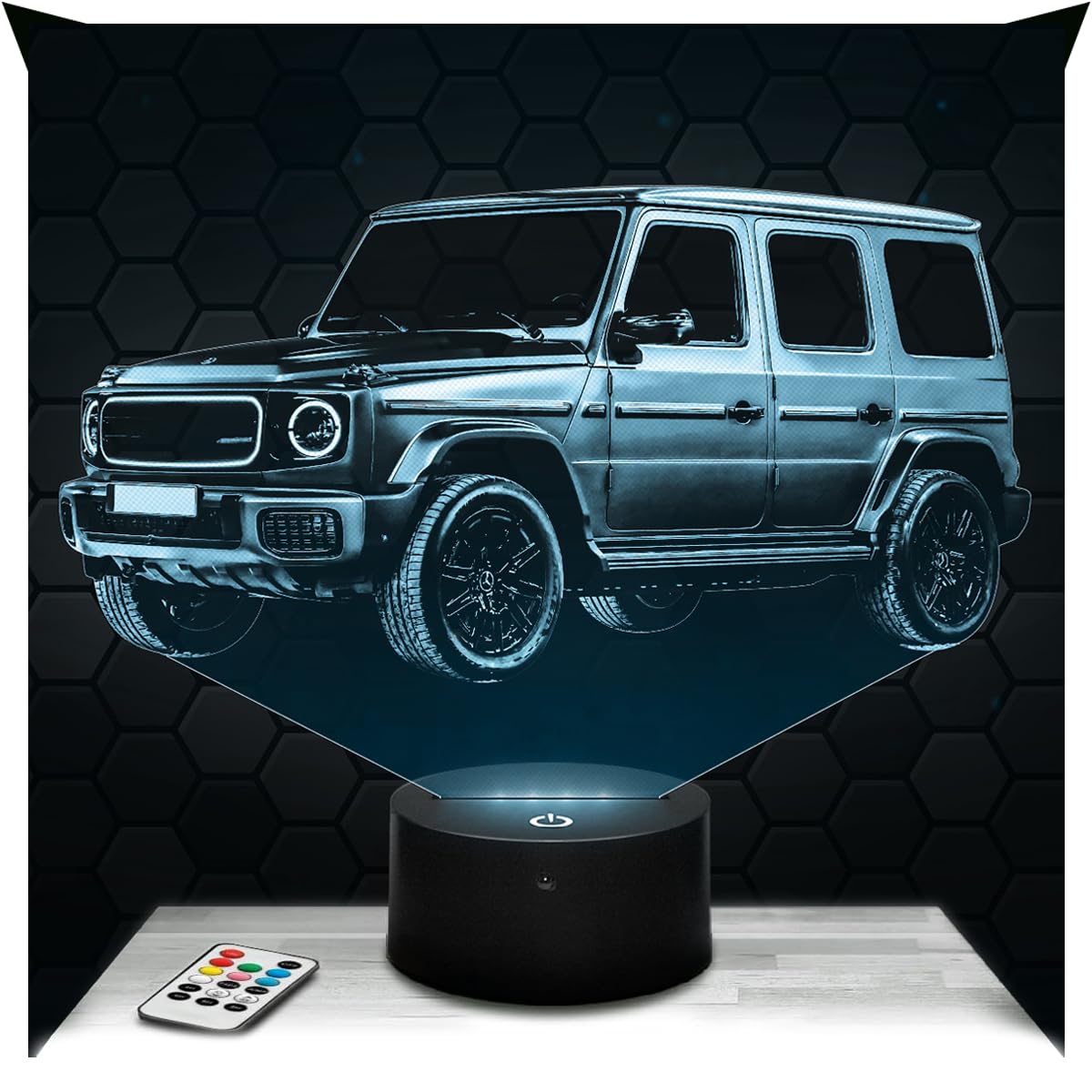 Lampephoto.fr - 3D Lamp Class G German Car, Touch LED Night Light, 3D Hologram Effect, Christmas Birthday Gift Idea for Men, Bedroom Decoration Object
