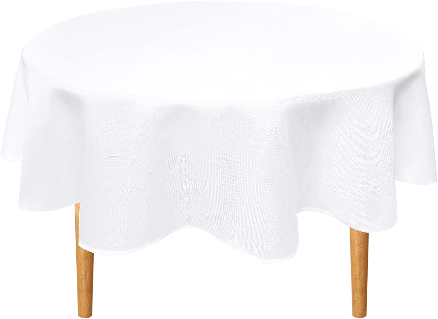 Hiasan - Mantel redondo de lino - Mantel de tejido de poliéster resistente al agua, manchas y derrames para el comedor, cocina y fiestas - Blanco - 90pulgadas Colombia