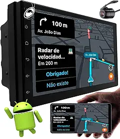 Multimídia 7' Android Premium Plus + E-Tech 4GB + 64GB + Câmera de Ré